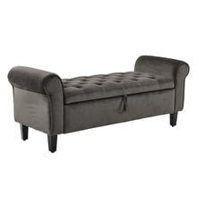Genevieve Velvet Storage Ottoman Bench